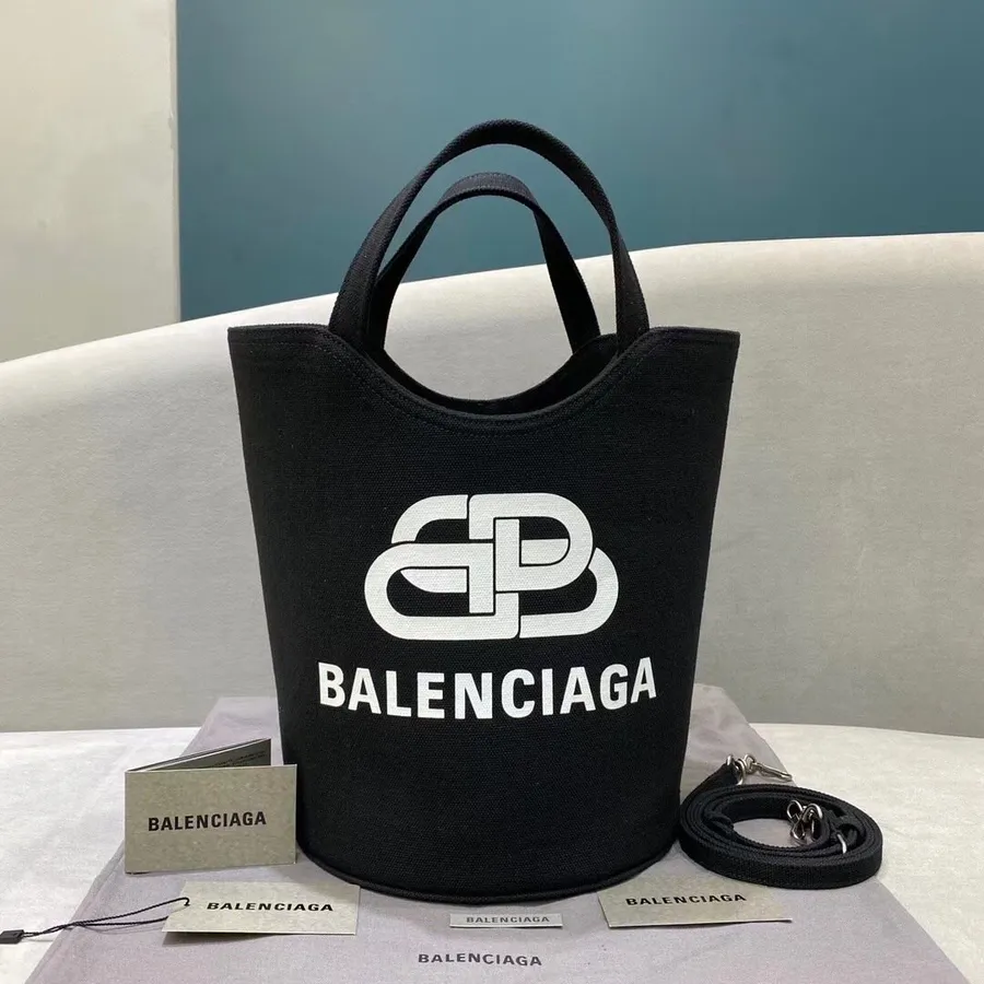 Borsa Tote Balenciaga Medium Wave 29 Cm Tela Collezione Autunno/inverno 2020, Nera