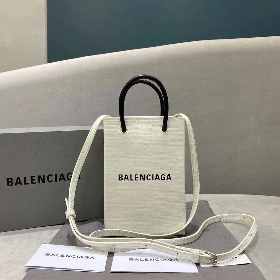 Balenciaga Xxs North South Kandekott 2020 Sügis/talv Kollektsioon, Valge