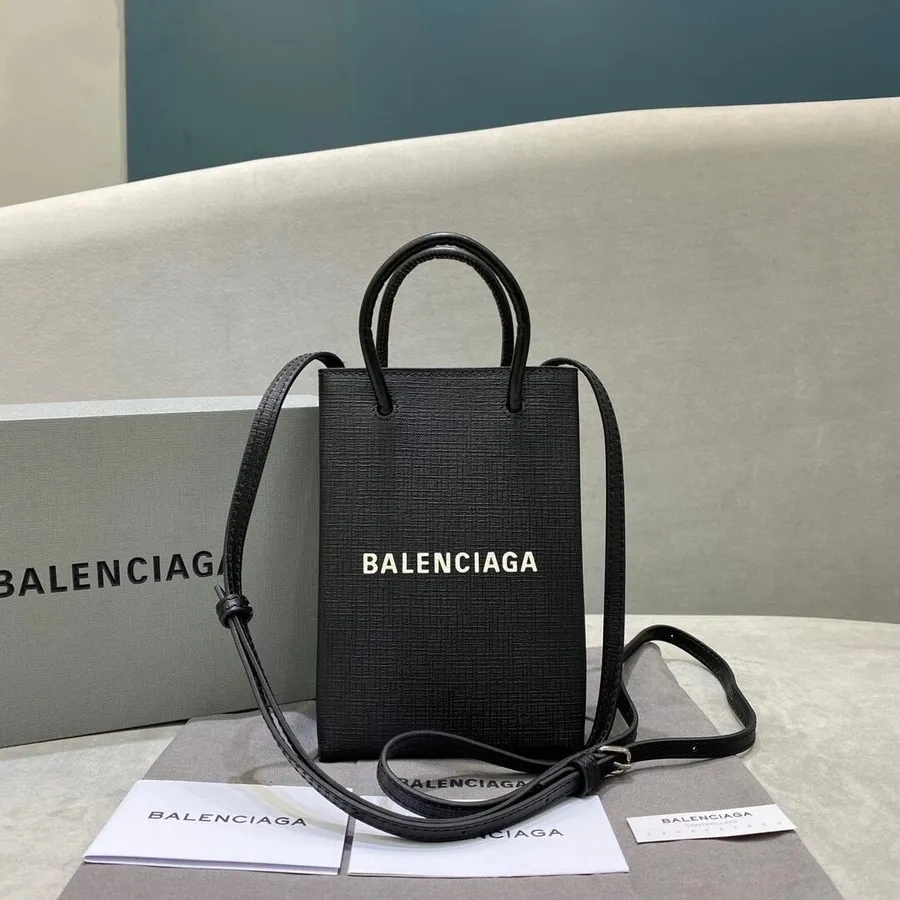 Balenciaga Xxs North South Kandekott Vasikanahast Nahast Sügis/talv 2020 Kollektsioon, Must