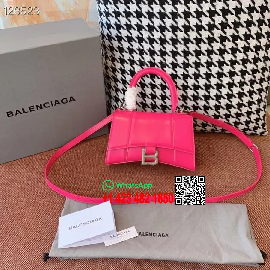 Balenciaga Sanduhr-tasche, 20 Cm, Kalbsleder, Gealterte Silberne Hardware, Herbst/winter-kollektion 2020, Pink