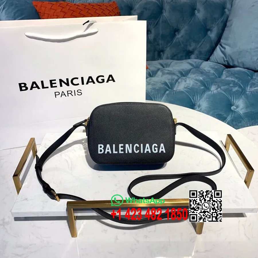 Сумка Balenciaga Ville Camera Xs 18см из зерненой телячьей кожи, коллекция весна/лето 2019, черный