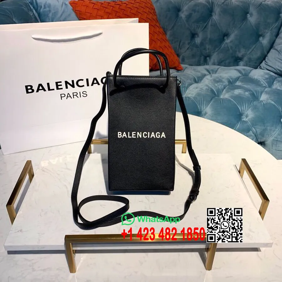 Balenciaga Shopping Tote XXS Bag 24cm Natural Grain Calfskin Leather Spring/Summer 2019 Collection, Black