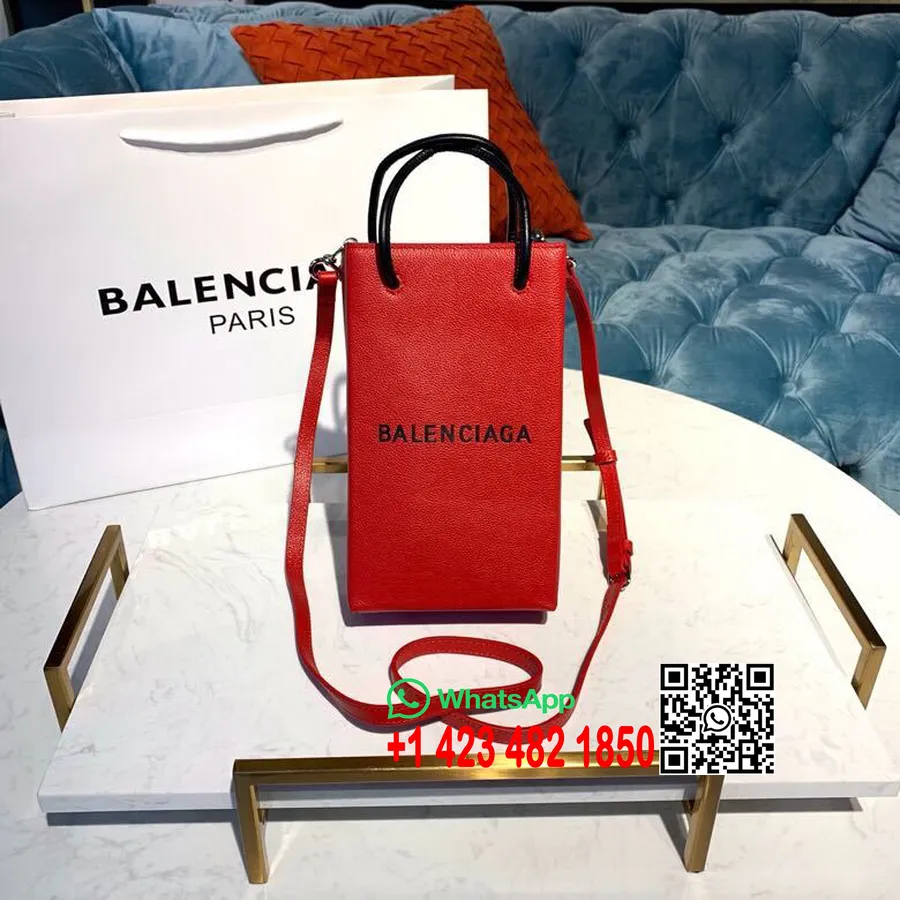 Balenciaga Tote Shopping Bag Xxs 24cm Piele De Vițel Granulată Naturală Colecția Primăvară/vară 2019, Roșu