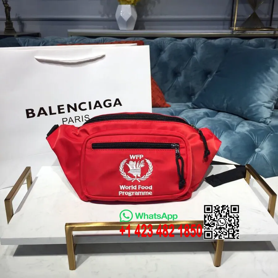 Balenciaga World Food Program Fanny Pack Tas Pinggang 40cm Koleksi Musim Semi/musim Panas 2019, Merah