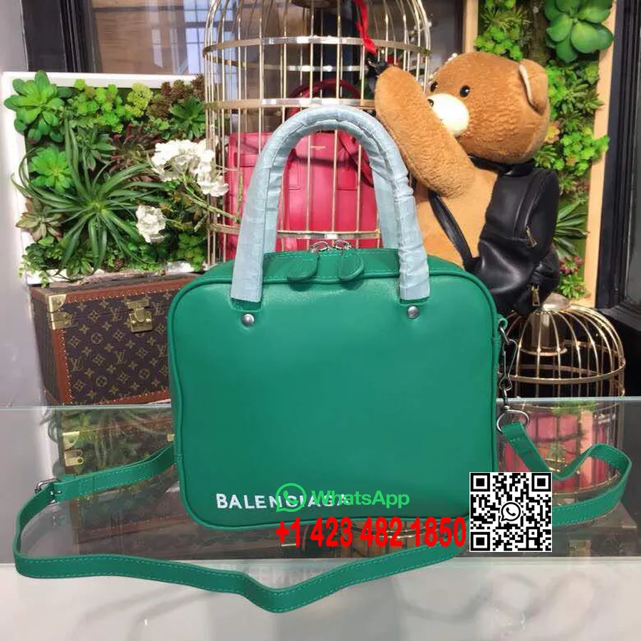 Balenciaga Triangle Square Xs Geanta Crossbody Piele De Vitel Colectia Primavara/vara 2018 Verde