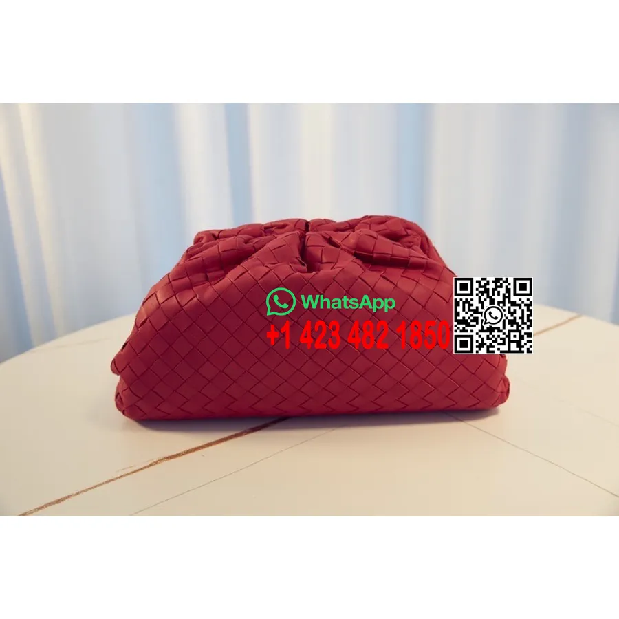 Bottega Veneta Torba Typu Pouch 40cm Intrecciato Skóra Nappa Kolekcja Wiosna/lato 2022, Ciemnoczerwony