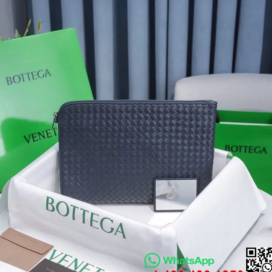 Bottega Veneta Posetaske 34 Cm 8825 Guld Hardware Lammeskind Forår/sommer 2022 Kollektion, Marineblå