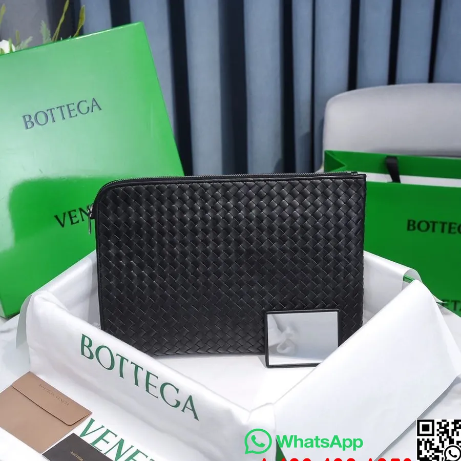 Bottega Veneta Posetaske 34 Cm 8825 Guld Hardware Lammeskind Forår/sommer 2022 Kollektion, Sort