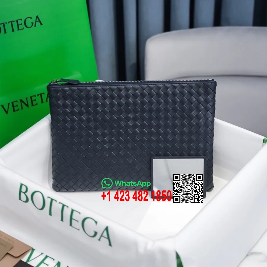 Bolso Bottega Veneta 30cm 8825 Herrajes Dorados Piel De Cordero Colección Primavera/verano 2022, Azul Marino