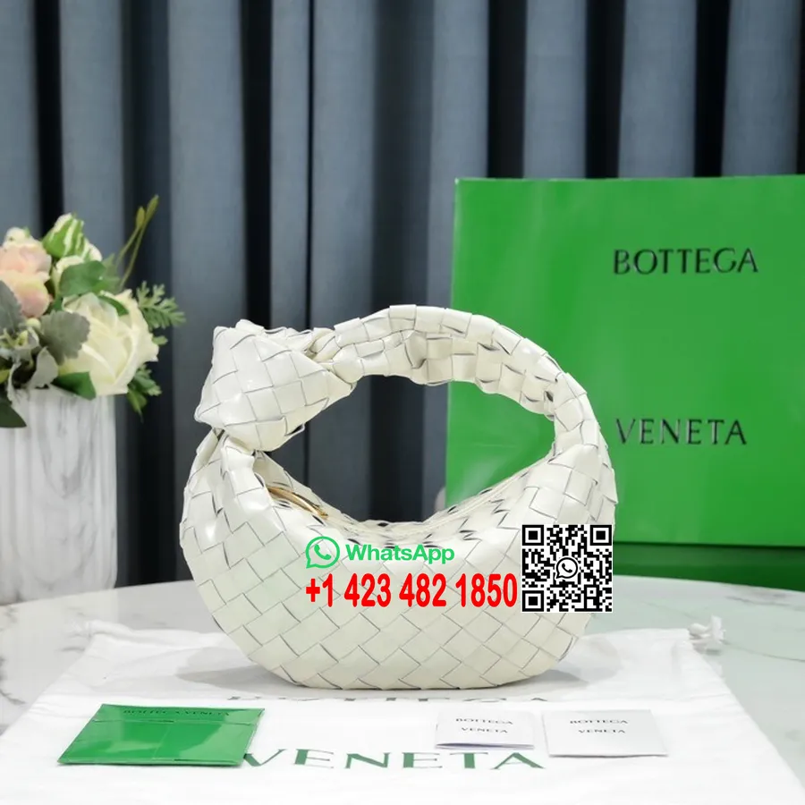 Bottega Veneta Mini Jodie Skuldertaske 23cm 651876 Patent Kalveskind Forår/sommer 2022 Kollektion, Kridt