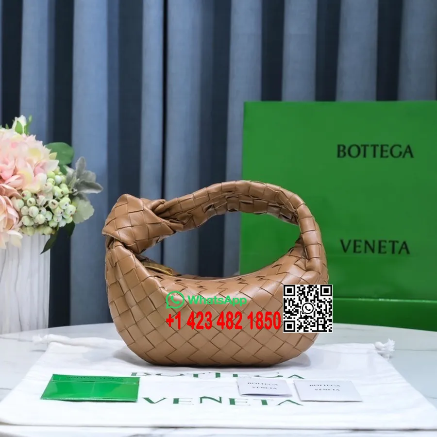 Bottega Veneta Mini Taška Přes Rameno Jodie 23cm 651876 Jehněčí/telecí Kůže Kolekce Jaro/léto 2022, Karamel