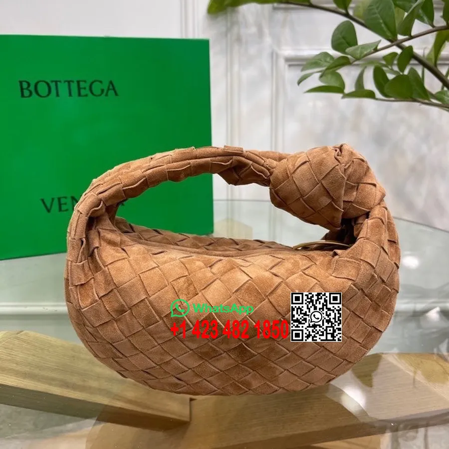 Bottega Veneta Mini Jodie Axelväska 23cm 651876 Mocka/kalvskinn Vår/sommar 2022 Kollektion, Karamell