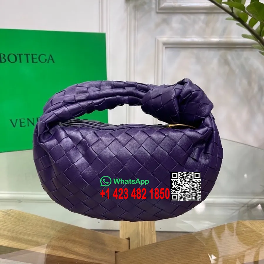 Bottega Veneta Mini Jodie Axelväska 23cm 651876 Lammskinn/kalvskinn Vår/sommar 2022 Kollektion, Russin