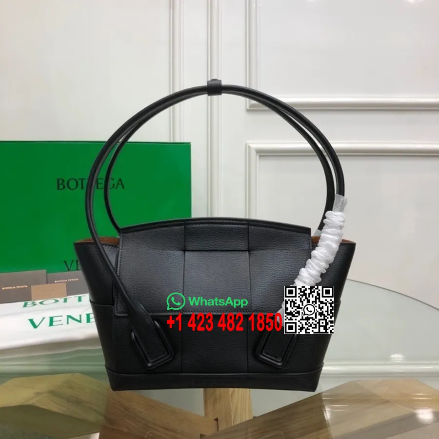 Bottega Veneta Arco Tygväska 38cm 575943 Kalvskinn Vår/sommar 2022 Kollektion, Svart