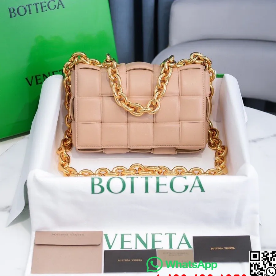 Bottega Veneta Párnázott Kazettás Válltáska 26cm 631421 Báránybőr 2022 Tavaszi/nyári Kollekció, Dinnye Mosva