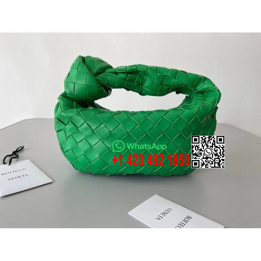 Bottega Veneta Mini Jodie Schoudertas 23cm 651876 Kalfsleer Collectie Lente/zomer 2022, Parkiet