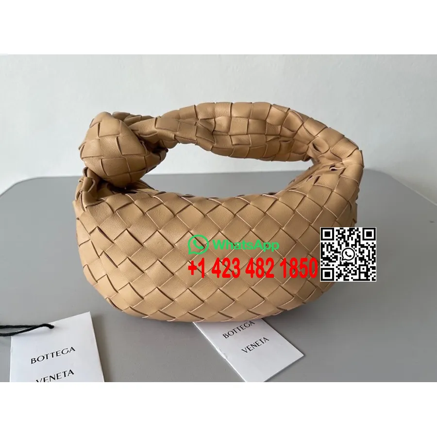 Bottega Veneta Mini Jodie Schoudertas 23cm 651876 Kalfsleer Collectie Lente/zomer 2022, Caramel