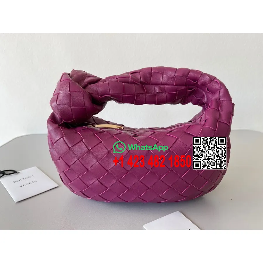 Bottega Veneta Mini Jodie Schoudertas 23cm 651876 Kalfsleer Collectie Lente/zomer 2022, Cinnaber