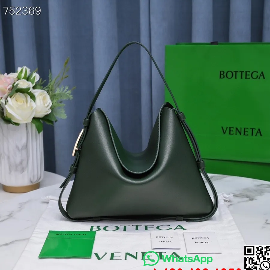 Bottega Veneta Vagga Väska 35cm 7582 Kalvskinn Höst/vinter 2021 Kollektion, Mörkgrön