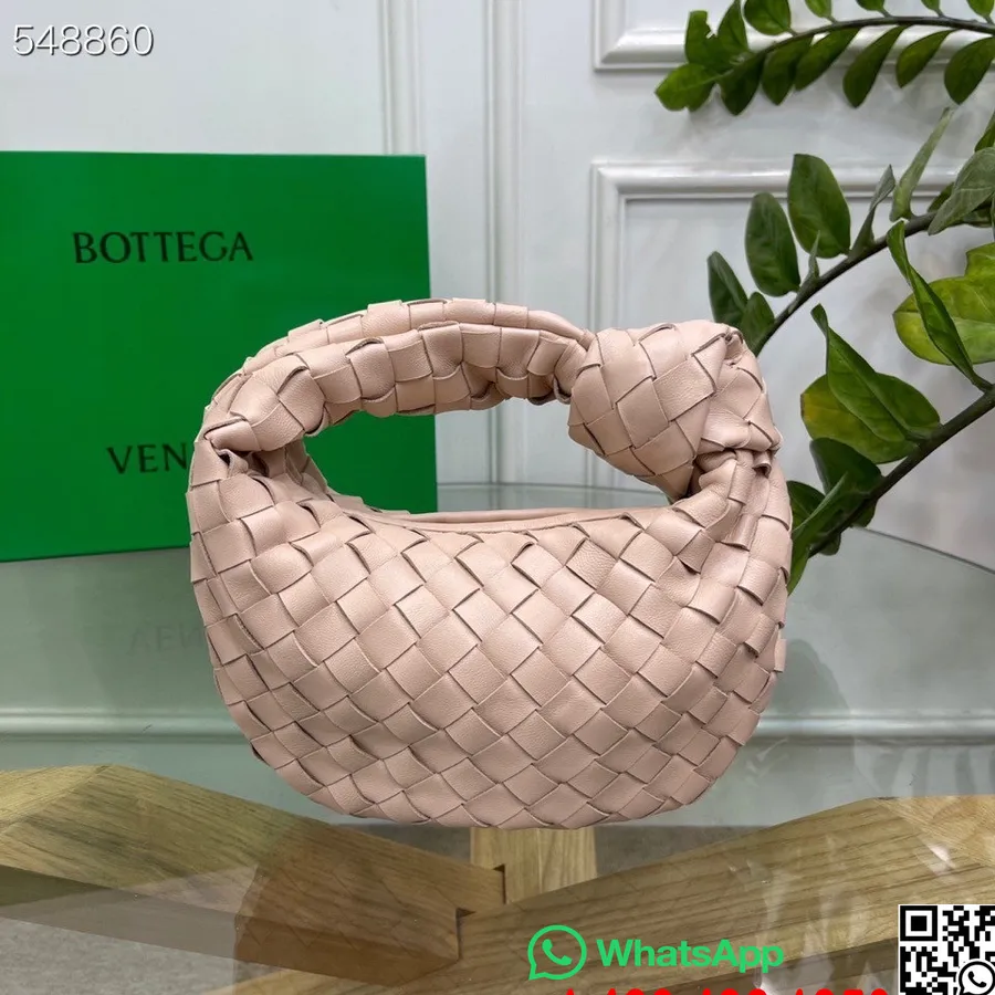 Bottega Veneta Mini Jodie Válltáska 28cm 651876 Báránybőr/borjúbőr 2021 Tavaszi/nyári Kollekció, Barackos