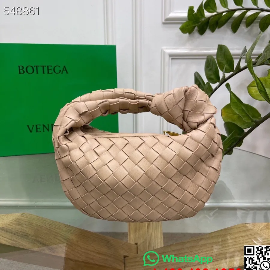 Bottega Veneta Mini Jodie Válltáska 28cm 651876 Báránybőr/borjúbőr 2021 Tavaszi/nyári Kollekció, Bézs