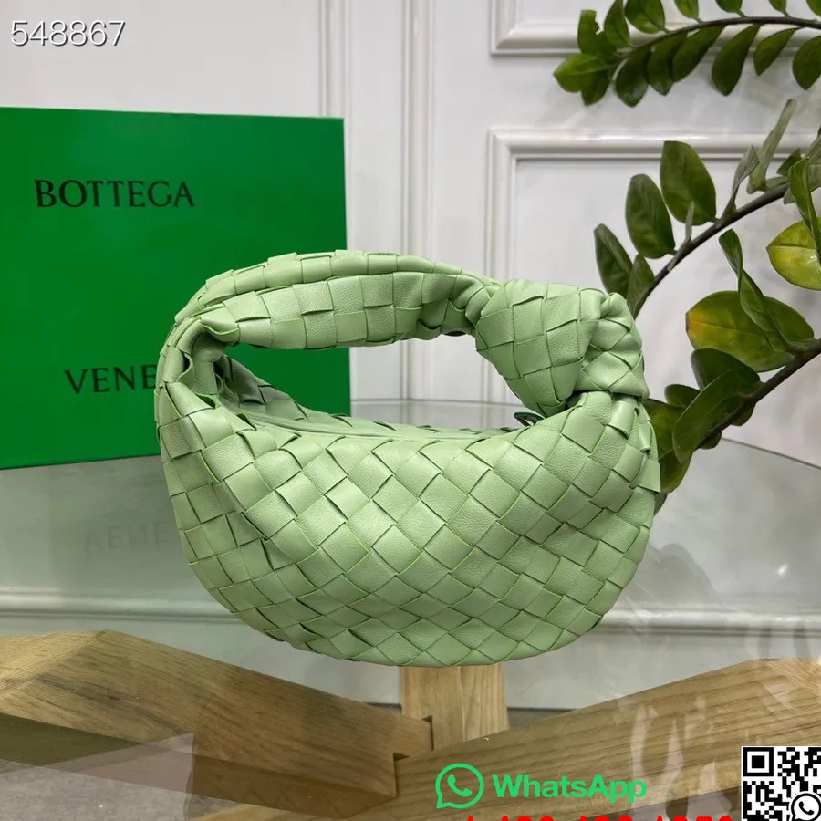 Bottega Veneta Mini Jodie Válltáska 28cm 651876 Báránybőr/borjúbőr 2021 Tavaszi/nyári Kollekció, Lime