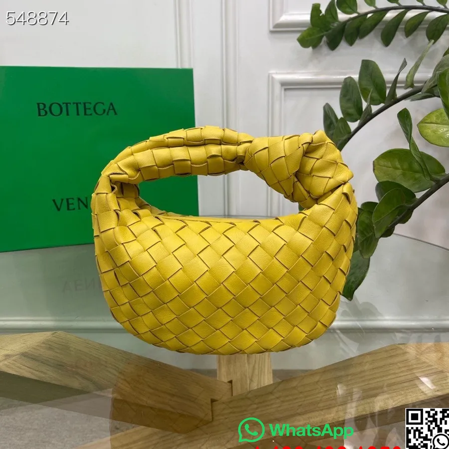 Bottega Veneta Mini Jodie Válltáska 28cm 651876 Báránybőr/borjúbőr 2021 Tavaszi/nyári Kollekció, Aranysárga