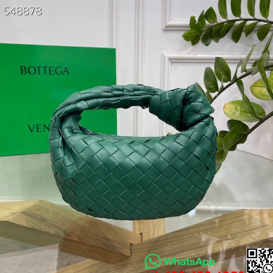 Bottega Veneta Mini Jodie Schoudertas 28cm 651876 Lamsleer/kalfsleer Collectie Lente/zomer 2021, Donkergroen