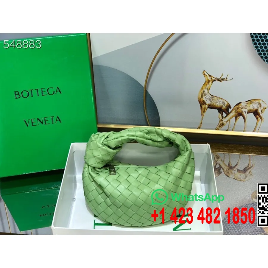 Bottega Veneta Mini Jodie Schoudertas 28cm 651876 Lamsleer/kalfsleer Collectie Lente/zomer 2021, Zeegroen