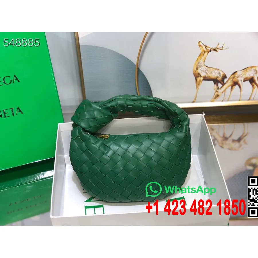 Bottega Veneta Mini Jodie Schoudertas 28cm 651876 Lamsleer/kalfsleer Collectie Lente/zomer 2021, Groen