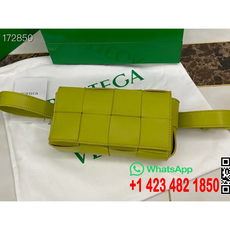 Bottega Veneta Cassette Heuptas 18cm 639367 Lamsleer Collectie Lente/zomer 2021, Kiwi