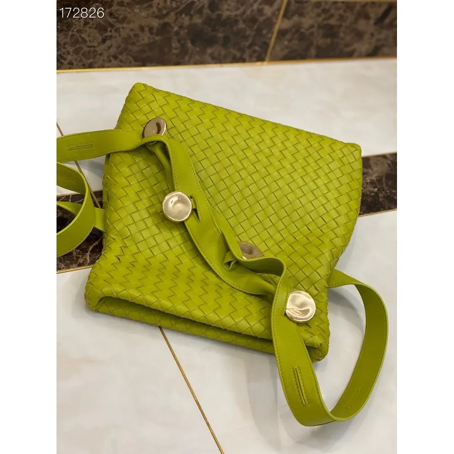 Bottega Veneta Bolsa Dobrável 26cm 642637 Couro De Cordeiro Coleção Primavera/verão 2021, Verde