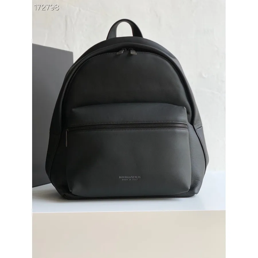 Ransel Bottega Veneta 42cm 70071 Intrecciato Nappa Leather Koleksi Musim Semi/musim Panas 2021, Hitam