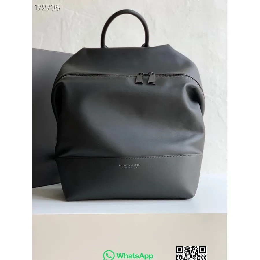 Ransel Bottega Veneta 40cm 612064 Intrecciato Nappa Kulit Koleksi Musim Semi/musim Panas 2021, Hitam