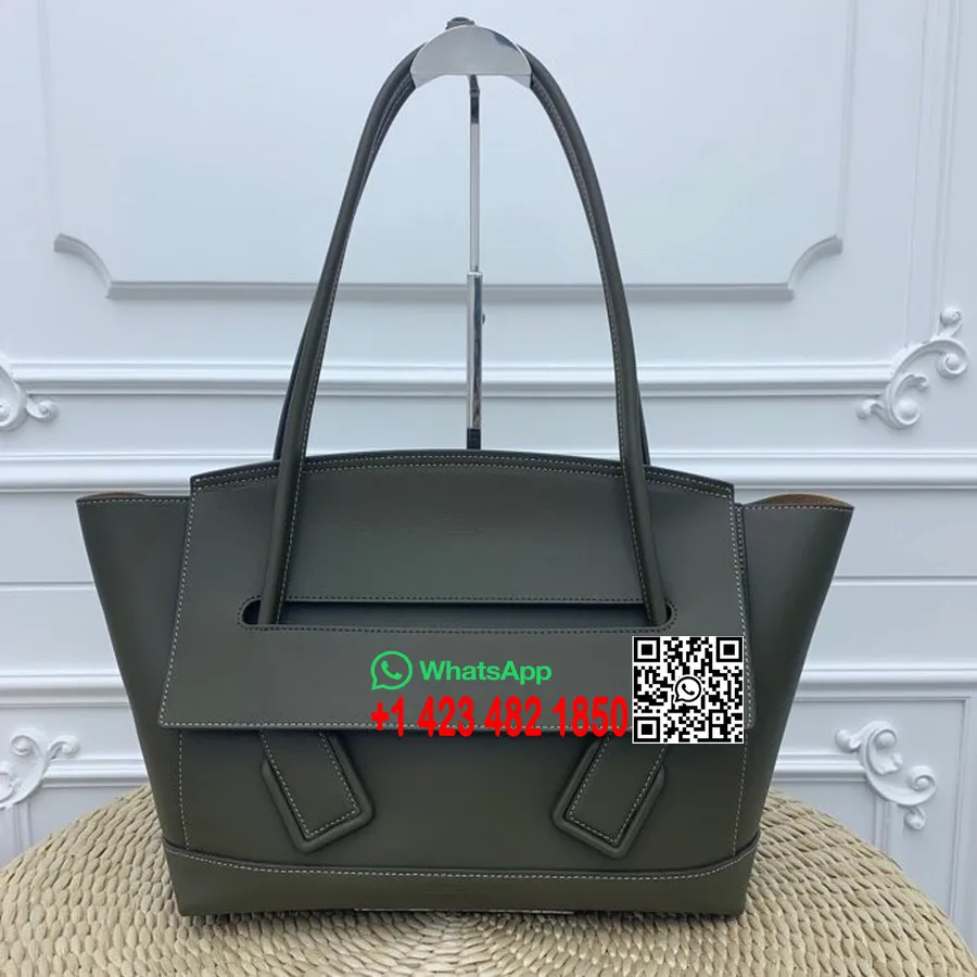 Bottega Veneta Arco Válltáska 48cm Borjúbőr 2020 Tavaszi/nyári Kollekció, Olíva Zöld