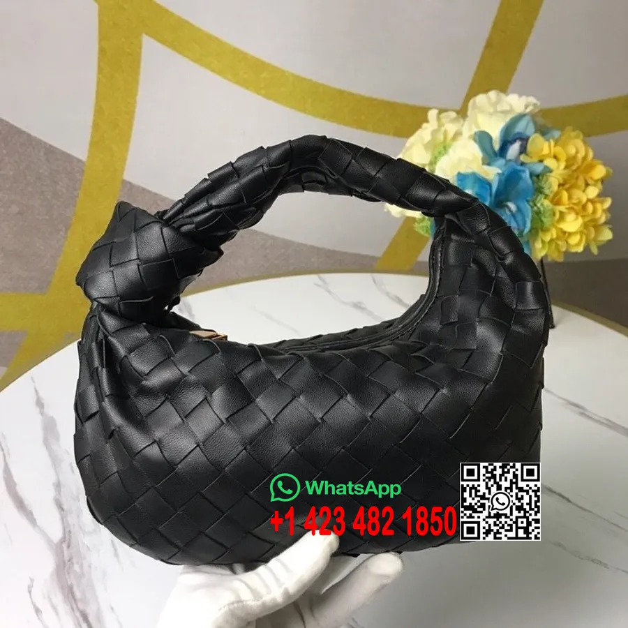 Плетеная мини-сумка Jodie Bottega Veneta 24см из телячьей кожи, коллекция весна/лето 2020, черный