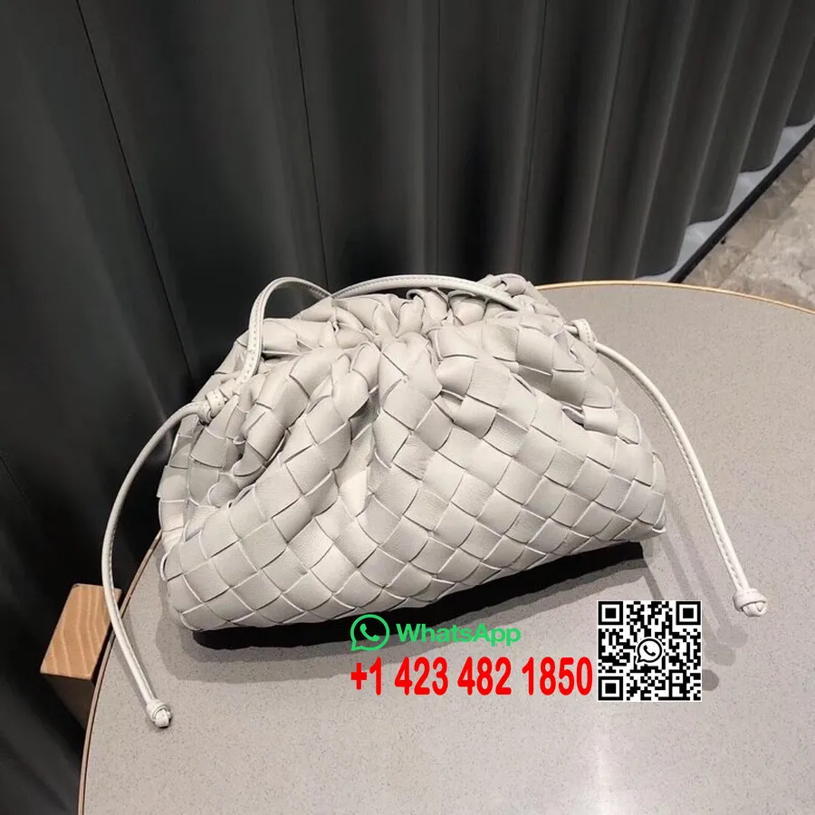 Bottega Veneta Woven The Mini Pouch Torba Za čez Ramo 23 Cm Telečje Usnje Kolekcija Pomlad/poletje 2020, Bela