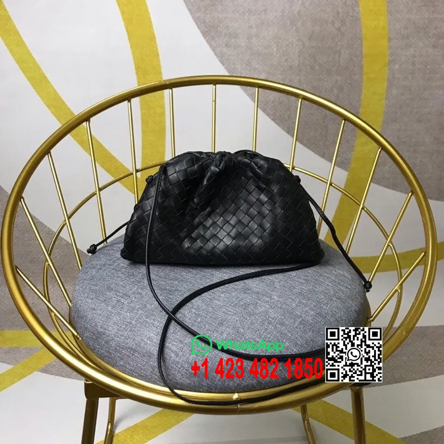 Bottega Veneta Woven The Mini Pouch Skuldertaske 23cm Kalveskind 2020 Forår/sommer Kollektion, Sort