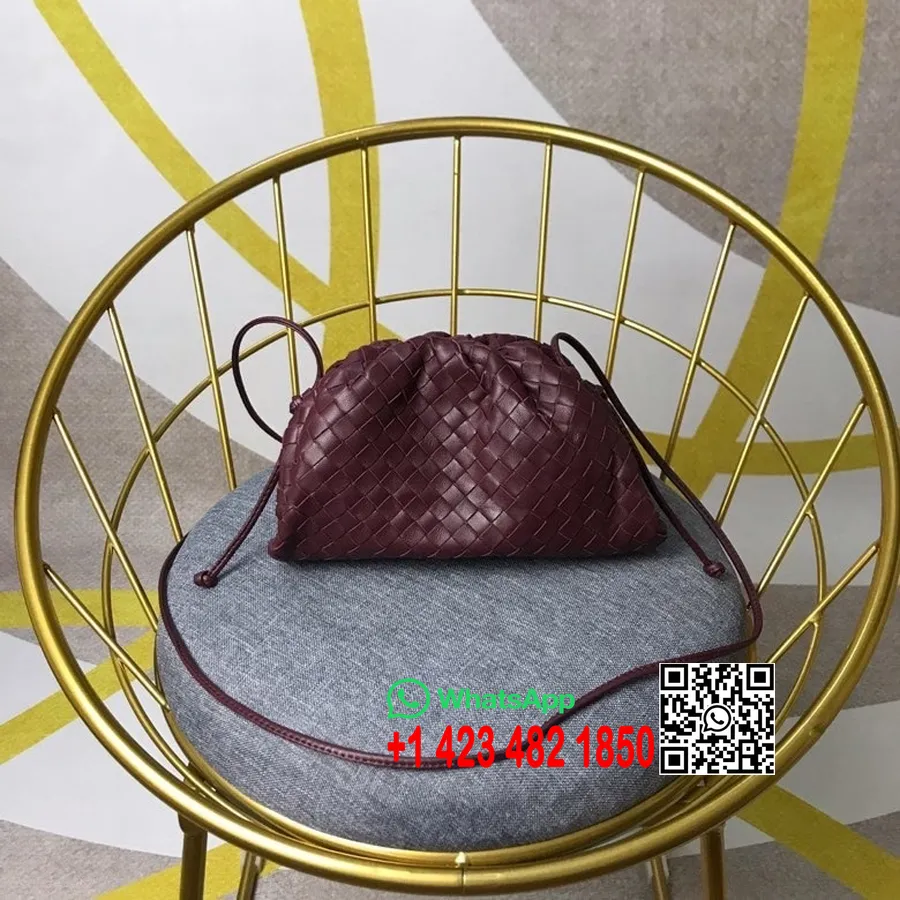 Bottega Veneta Woven The Mini Pouch Skuldertaske 23cm Kalveskind 2020 Forår/sommer Kollektion, Bordeaux