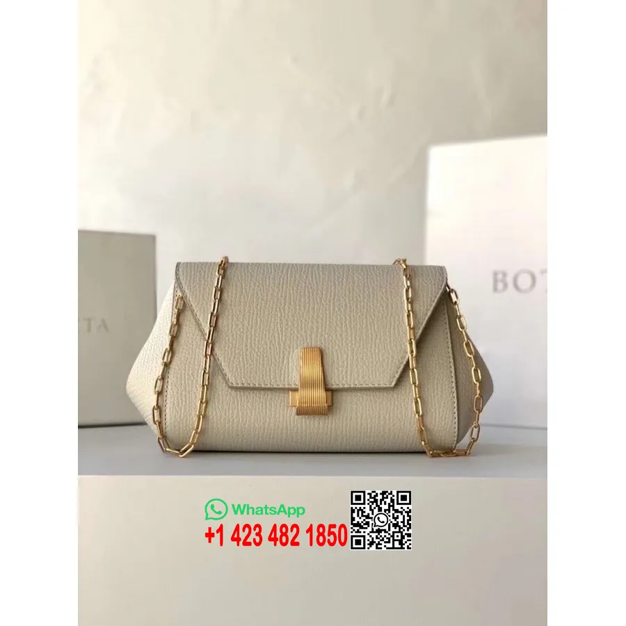 Bottega Veneta Mini Vinkel Skuldertaske 20 Cm Kornet Kalveskind 2020 Forår/sommer Kollektion, Hvid