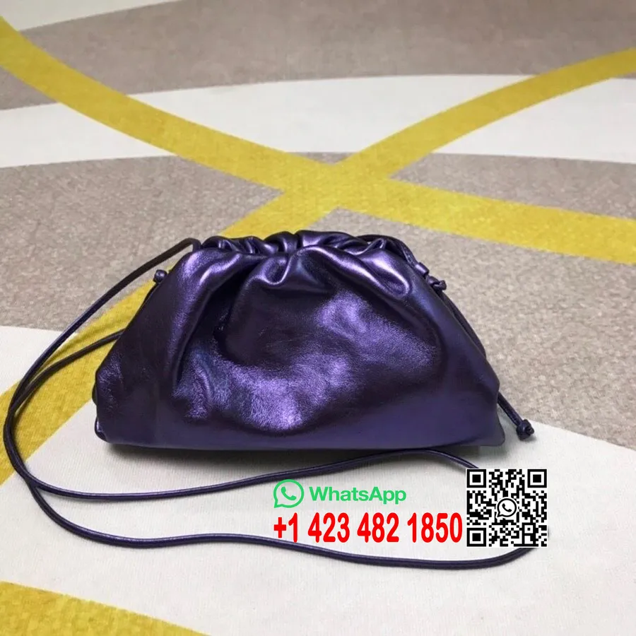 Bottega Veneta Bolsa De Ombro Mini Bolsa 23cm Couro De Bezerro Coleção Primavera/verão 2020, Roxo Metálico