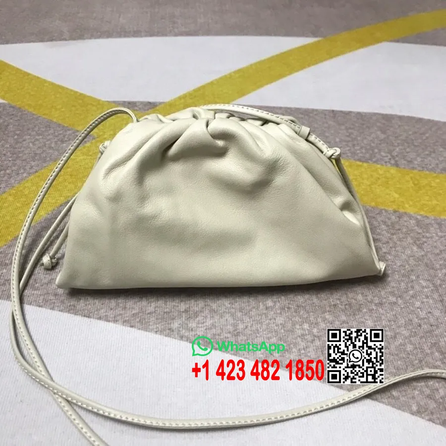 Bottega Veneta The Mini Pouch Geanta De Umar 22cm Piele De Vitel Colectia Primavara/vara 2020, Alb