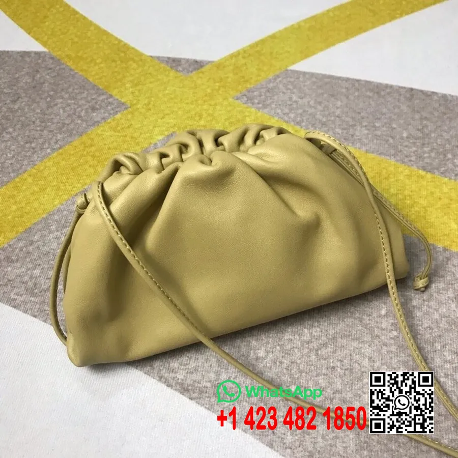 Bottega Veneta The Mini Pouch Shoulder Bag 22cm Calfskin Leather 2020 Spring/Summer Collection, Light Yellow