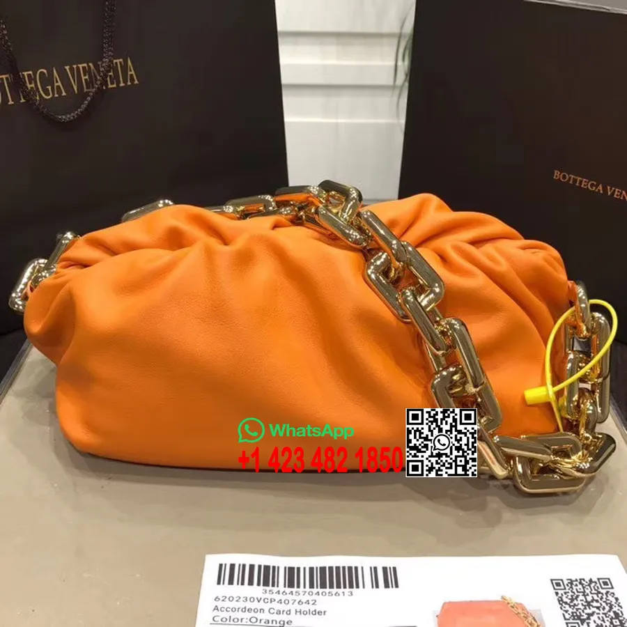 Bottega Veneta Ketjupussi Olkalaukku 32cm Vasikannahkaa 2020 Kevät/kesä Mallisto, Oranssi