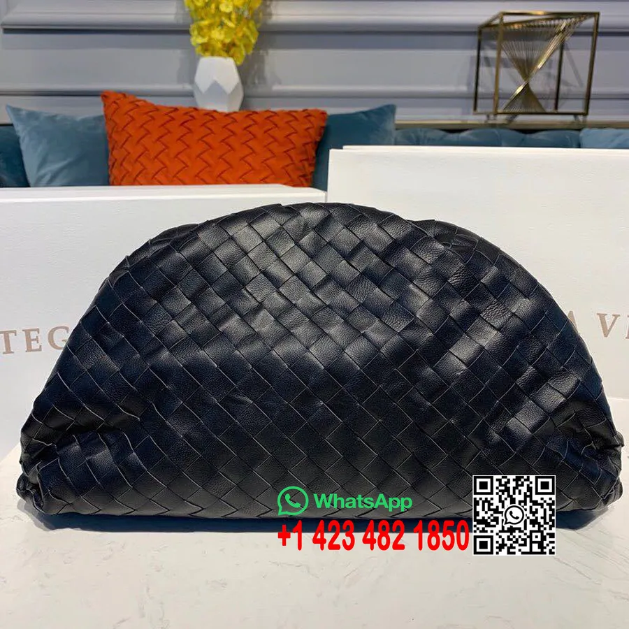 Bottega Veneta The Pouch Bag 40cm Intrecciato Nappa δερμάτινη συλλογή φθινόπωρο/χειμώνας 2019, μαύρο