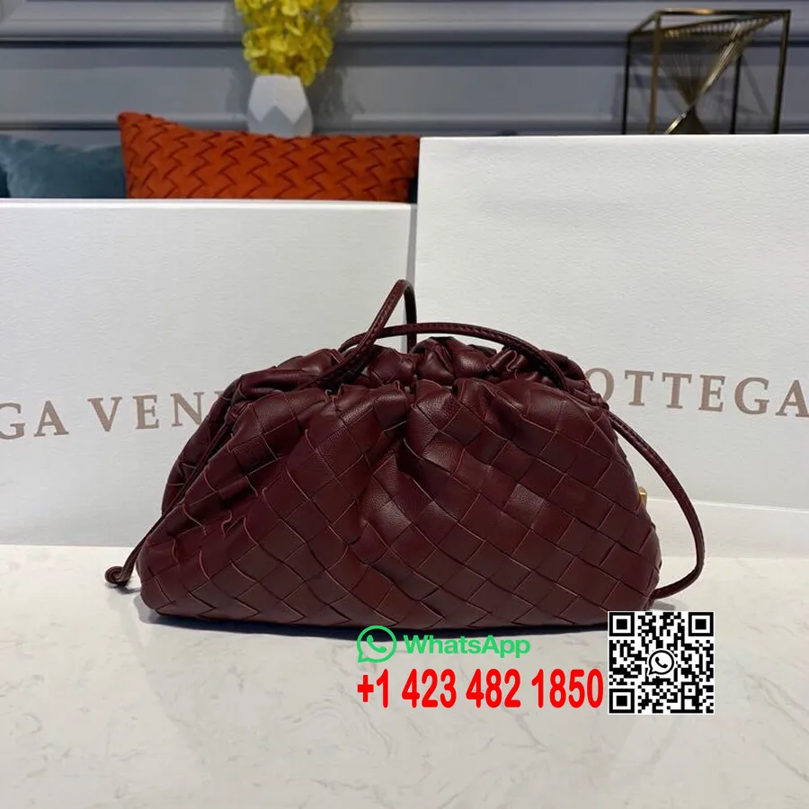 Bottega Veneta Tasak Táska 28cm Intrecciato Nappa Bőr őszi/téli 2019 Kollekció, Bordó