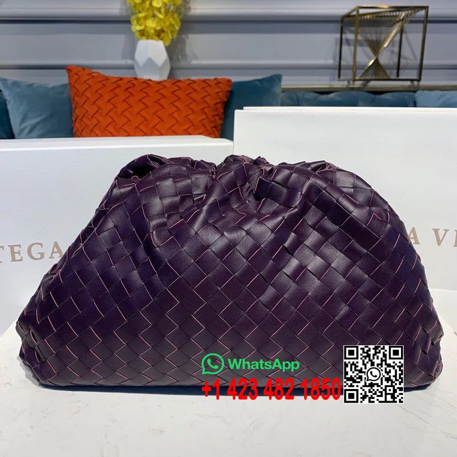 Bottega Veneta The Pouch Taske 40cm Intrecciato Nappa Læder Efterår/vinter 2019 Kollektion, Blomme