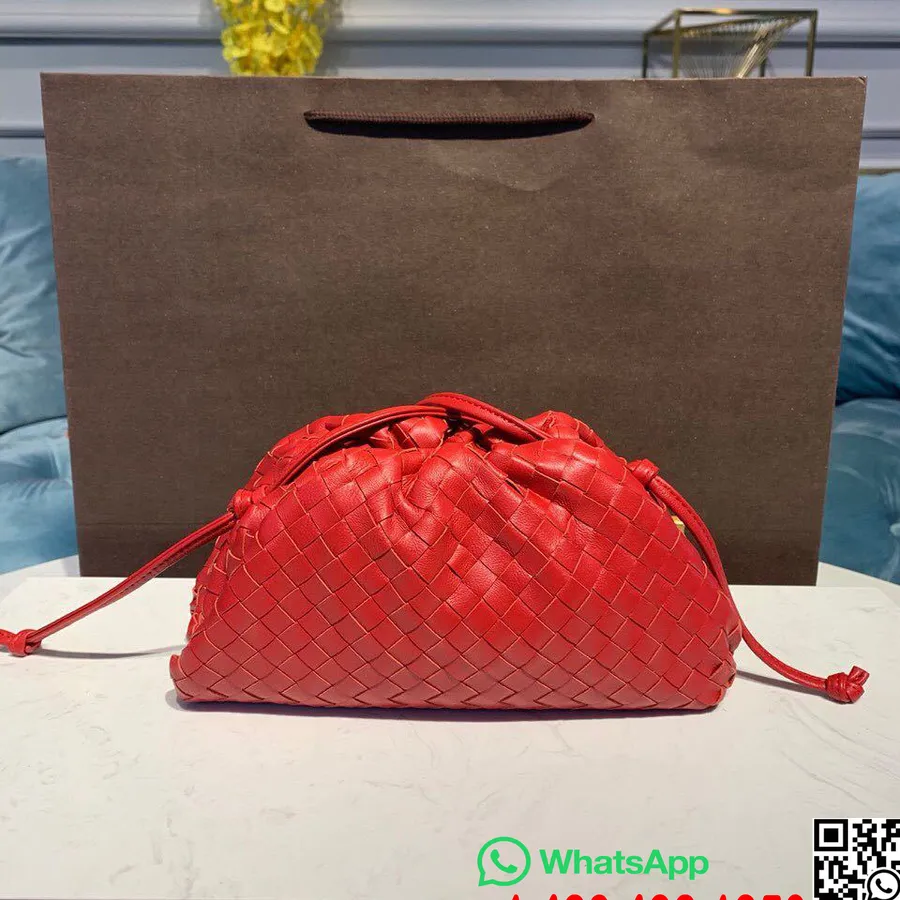 Bottega Veneta Pussilaukku 28cm Intrecciato Nappanahka Syksy/talvi 2019 Mallisto, Punainen