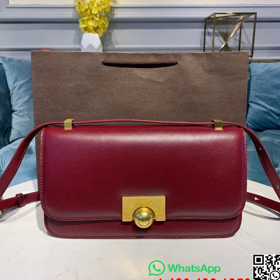 Geanta Clasica Bottega Veneta 28cm Piele Nappa Intrecciato Feronerie Aurie Colectia Toamna/iarna 2019, Visiniu