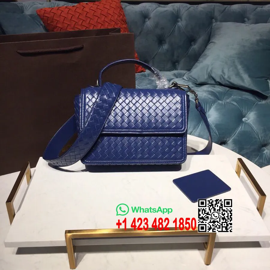 Bottega Veneta Alumna τσάντα 24cm Intrecciato Nappa Leather Brunito συλλογή φθινόπωρο/χειμώνας 2019, μπλε